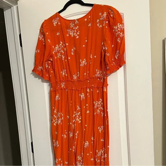 a.n.a Orange Floral Jumper Size Medium - Picture 5 of 8